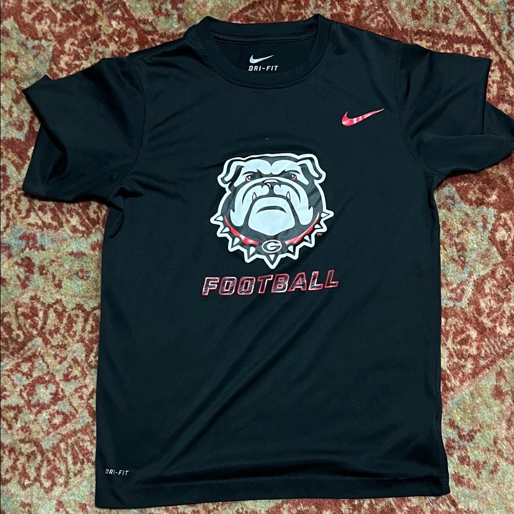 Kids Nike Black Dri-FIT Georgia Bulldogs Football Tee Sz Medium